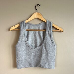 Ribbed Grey Sports Bra/ Crop Tank Top (size medium)